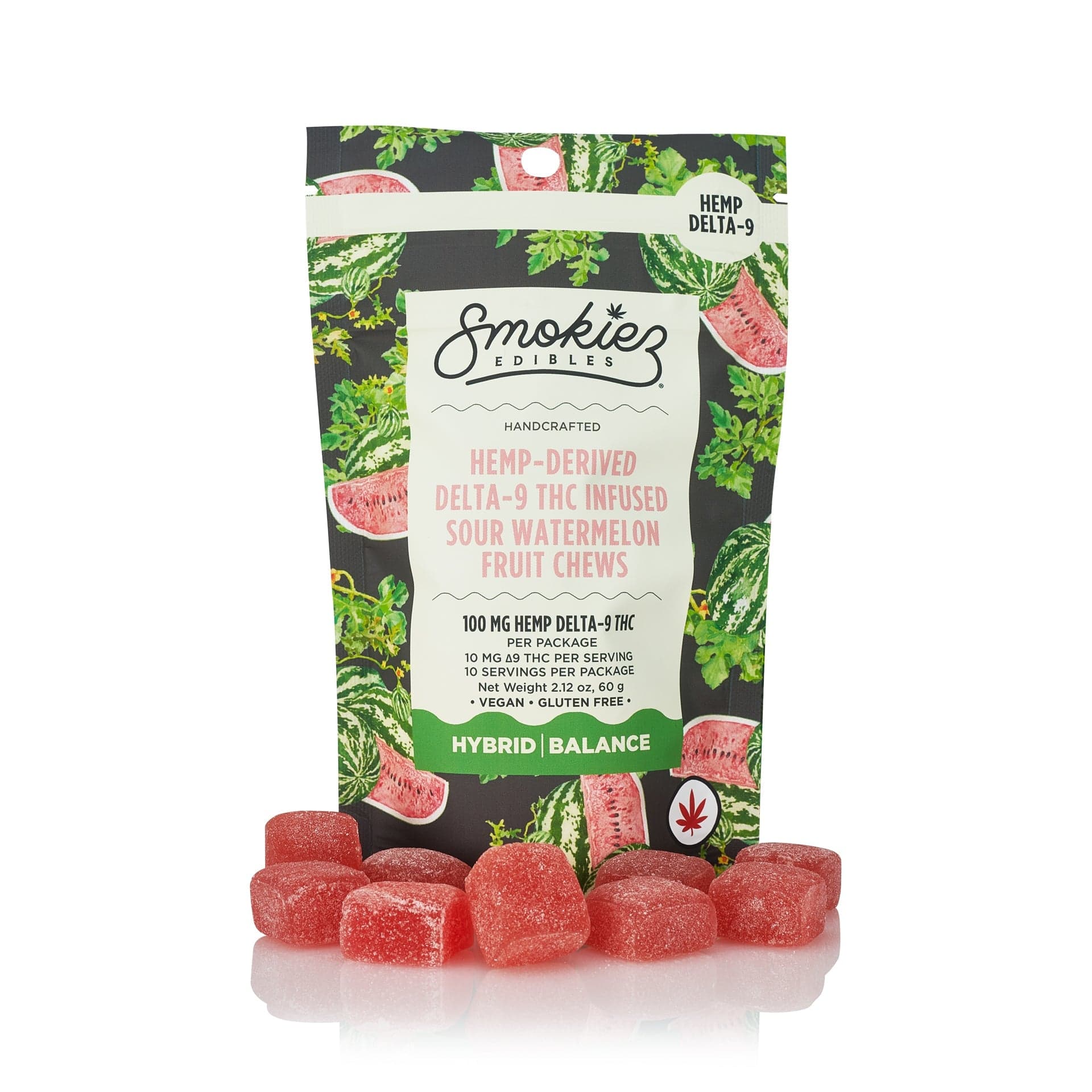 100mg - 10pk - 1:1 Sour Cherry - Smokiez - DOH Edible - Gummiez - THCV:THC