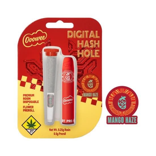 .75g - Mango Haze - Digital Hash Hole - Ooowee - DOH Infused Pre-Roll - S