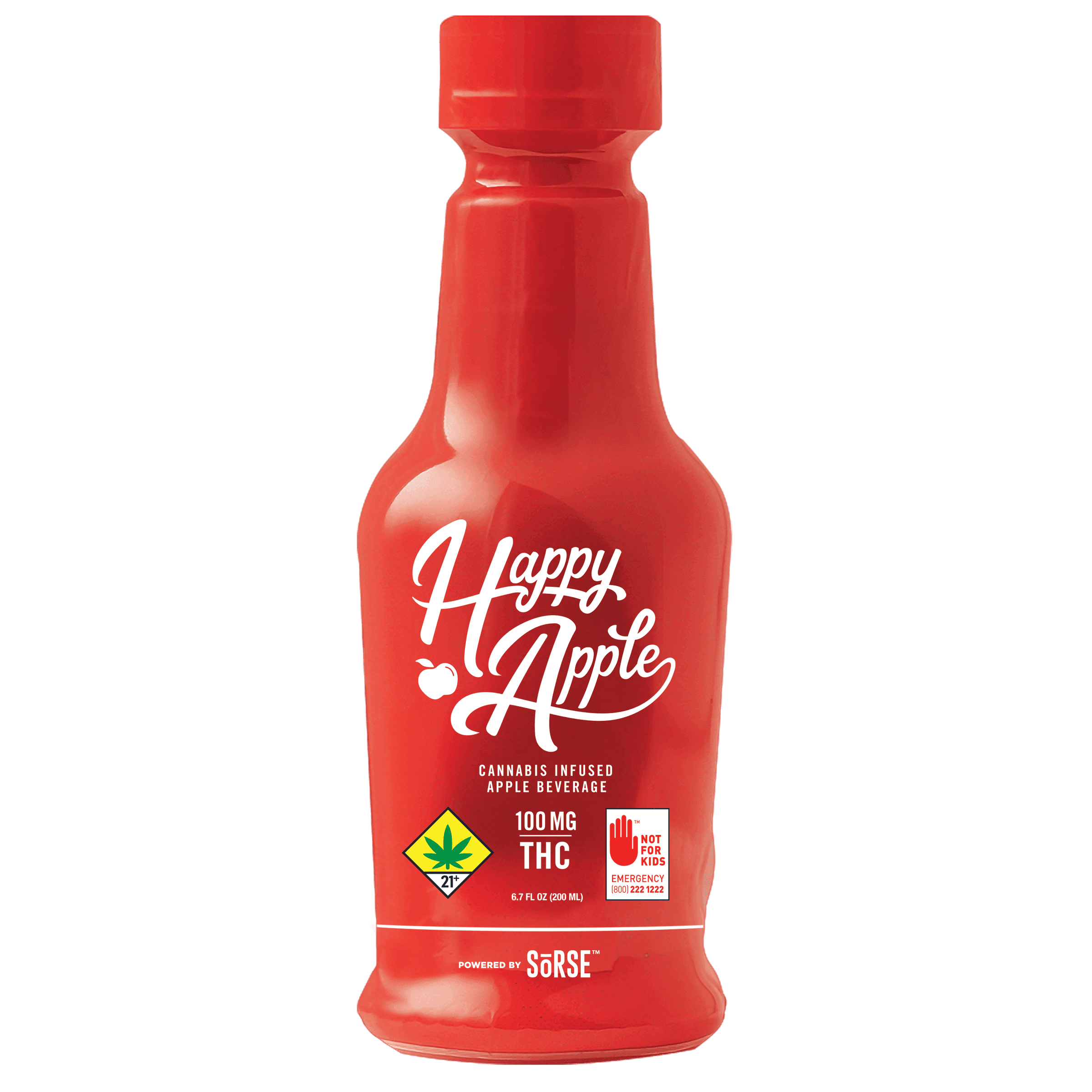 100mg - Happy Apple - Sparkling Soda - DOH Infused Drink - Happy Apple - H