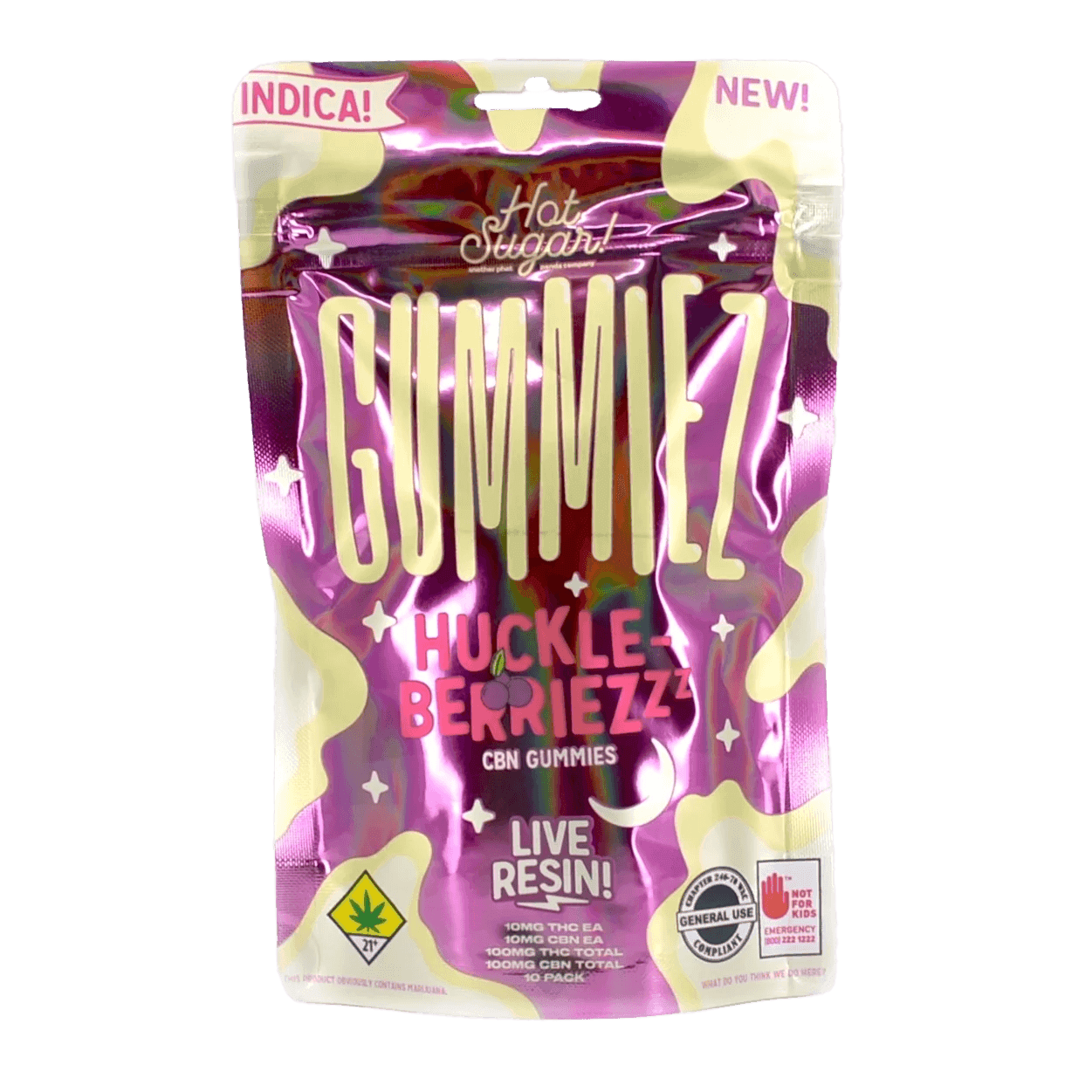 10pk - 200mg - 1:1 - Huckleberry - Hot Sugar - DOH Edible - Gummies - CBN:THC