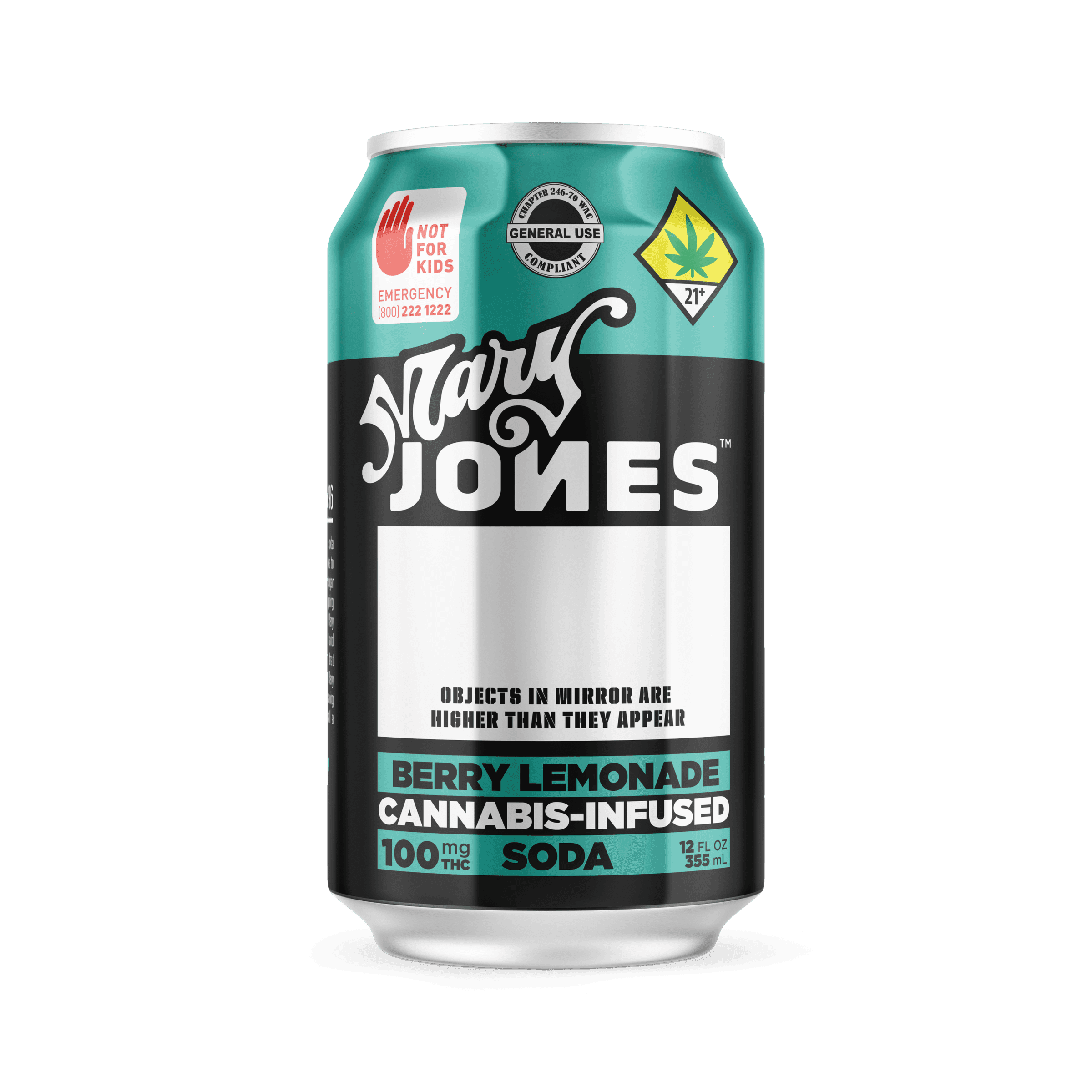 100mg - 12oz - Berry Lemonade Soda - Mary Jones - DOH Drink - Soda