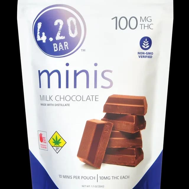 100mg - 10pk - Milk Chocolate - 4:20 Bar - DOH Edible - Chocolate - H