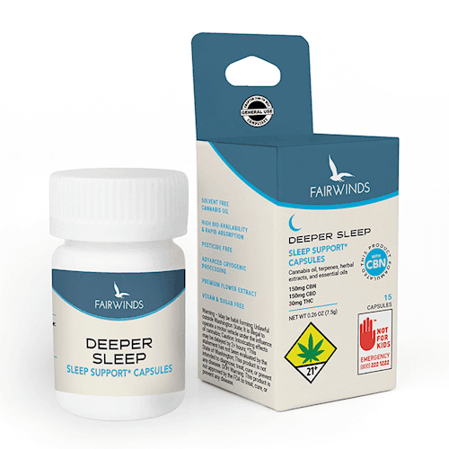 10pk - Deeper Sleep + CBN - Fairwinds - DOH Edible Capsules - (I)