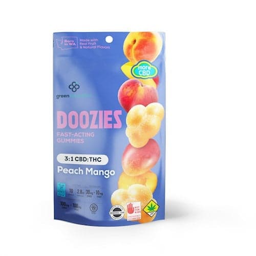 400mg - 10pk - Peach Mango 3:1 - Doozies Elevate - DOH Edible - CBD/THC