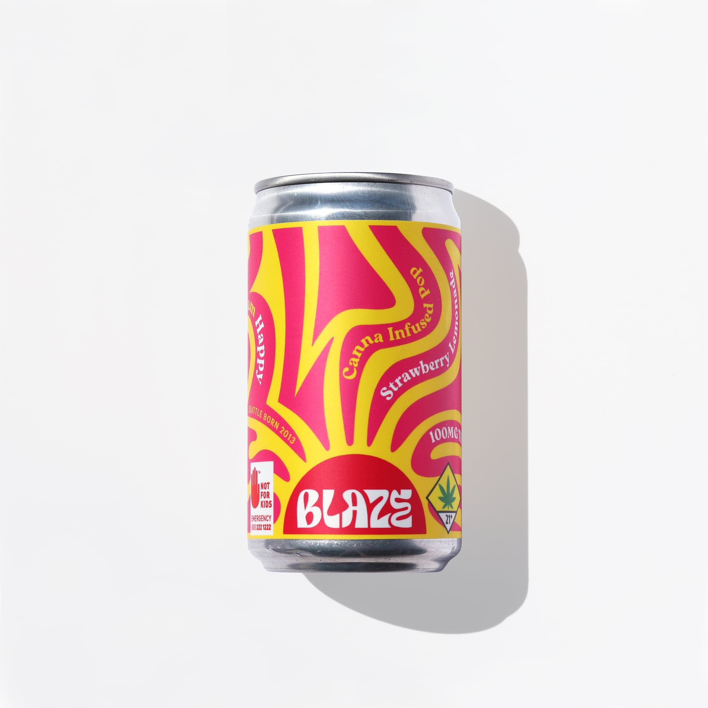 100mg - Strawberry Lemonade *can*- Blaze - 6oz - DOH drinks - H