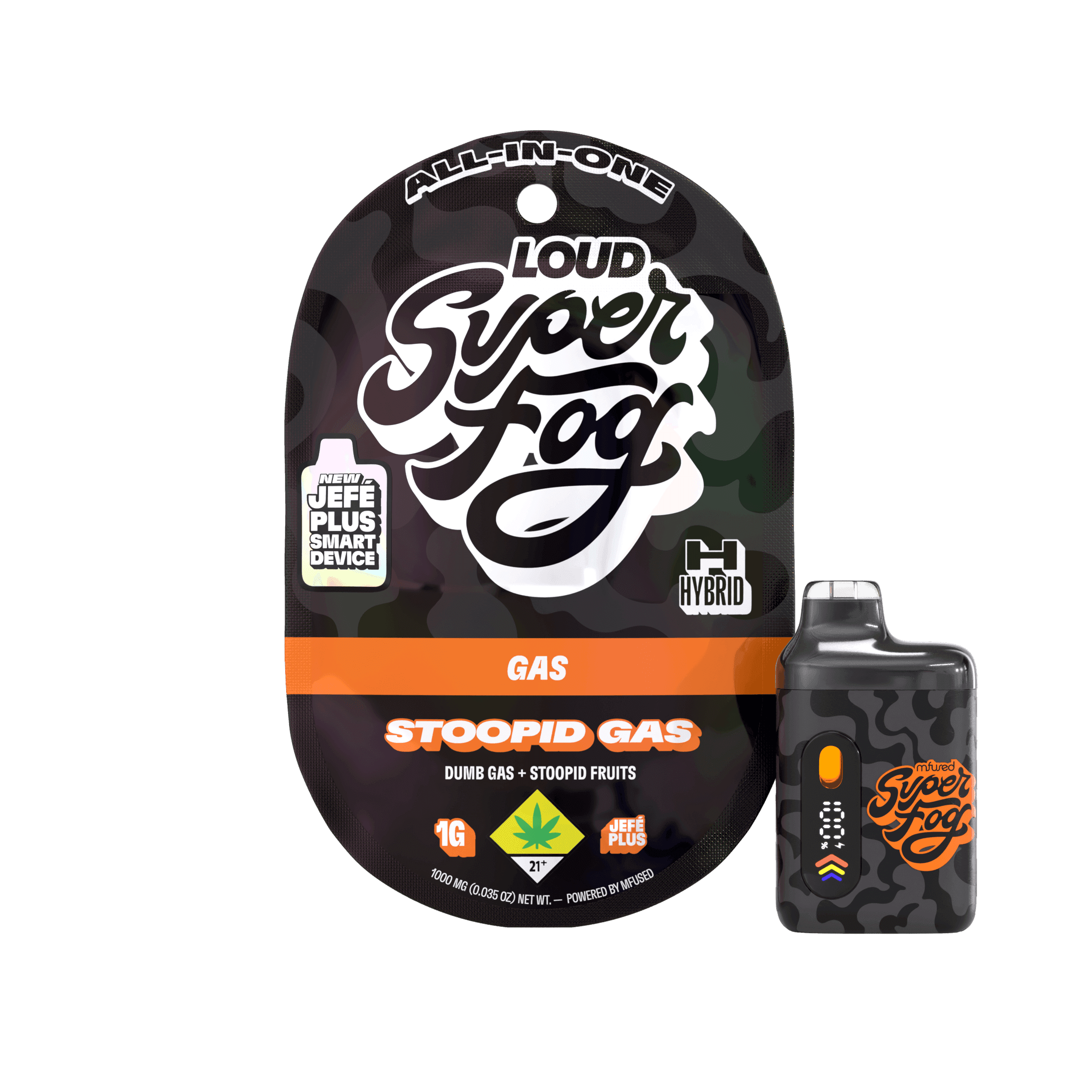 1g - Stoopid Gas "Gas" - Super Fog Loud - DOH Cartridge - Disposable - HTE - (H)