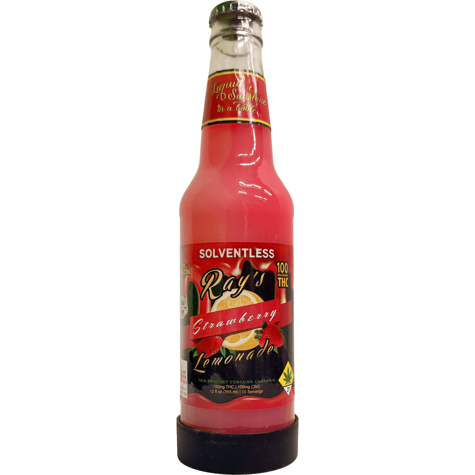200mg - 12oz - 1:1 Rosin Strawberry Lemonade - Ray's Lemonade - DOH Drink - THC/CBG