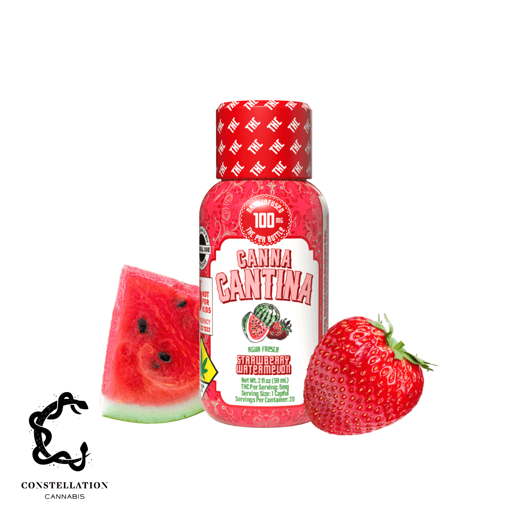 100mg - Strawberry Watermelon - Canna Cantina - DOH Edibles - Liquid - (H)