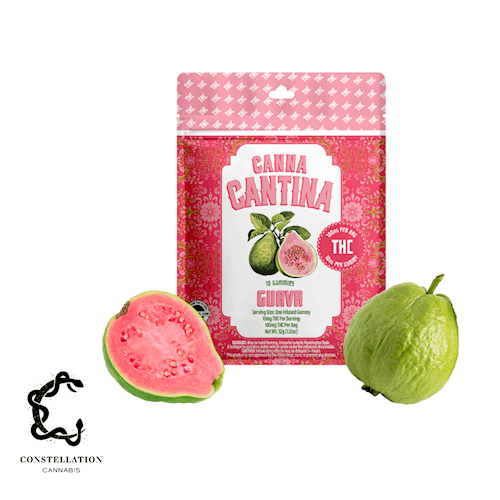 400mg - 10pk - 1:1:1:1 Guava - Canna Cantina - DOH Edible - THC/CBD/CBC/CBG