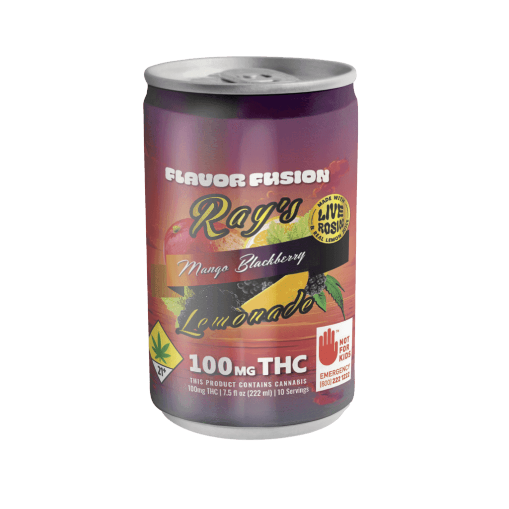 100mg - 7.5oz - Mango Blackberry Lemonade - Ray's Lemonade - Hash Rosin - DOH Drink - H