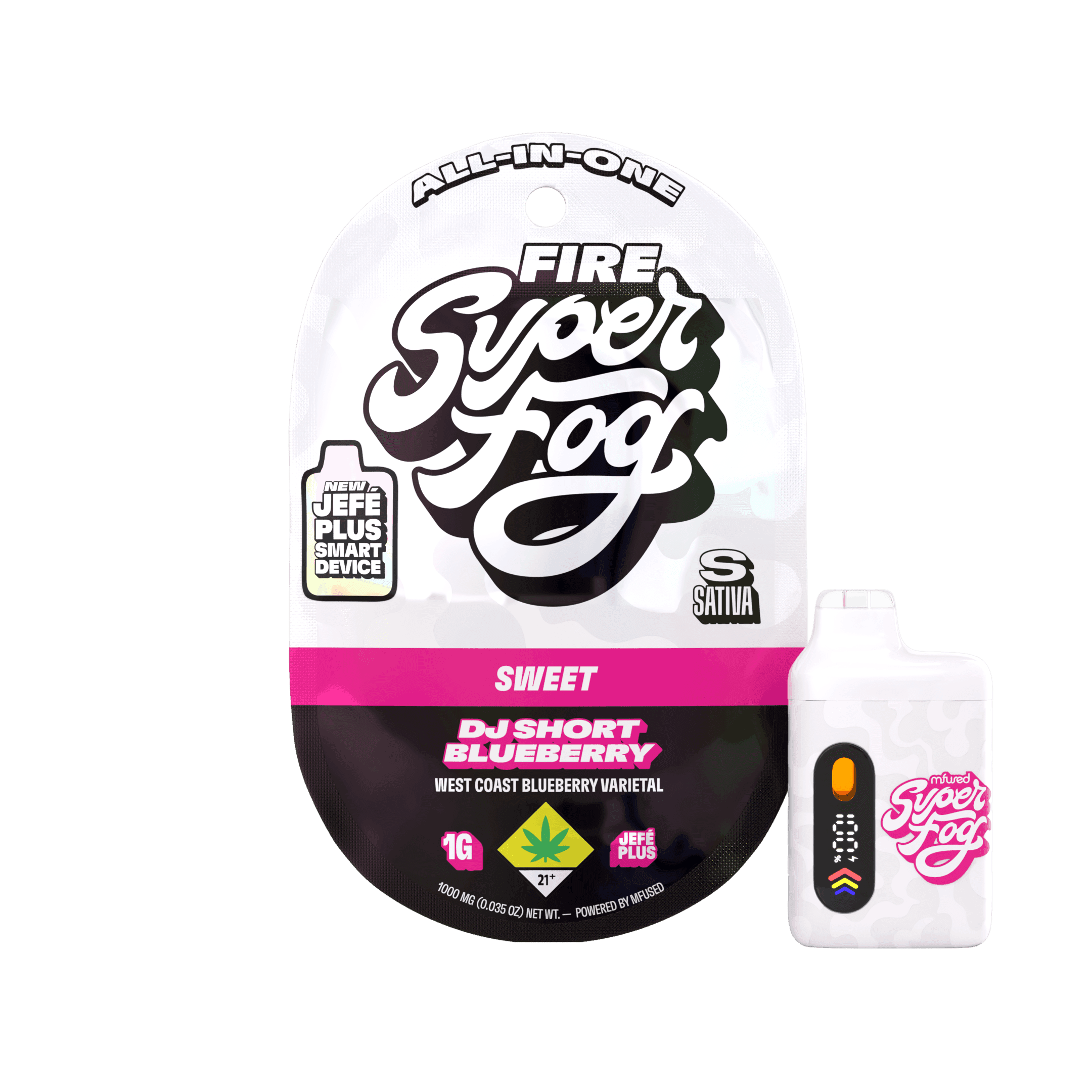 1g - DJ Short Blueberry "Sweet" - Super Fog Fire - DOH Cartridge - Disposable - Liquid Diamonds - I
