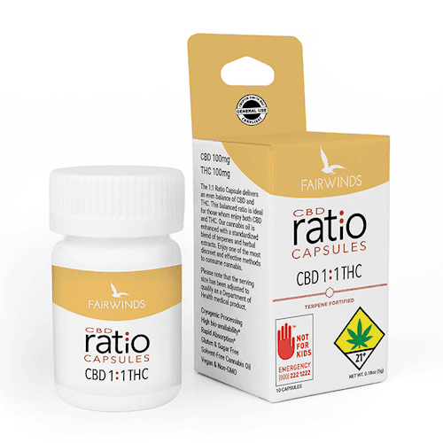 10pk - Ratio 1:1 THC - Fairwinds - DOH Edible Capsules - H
