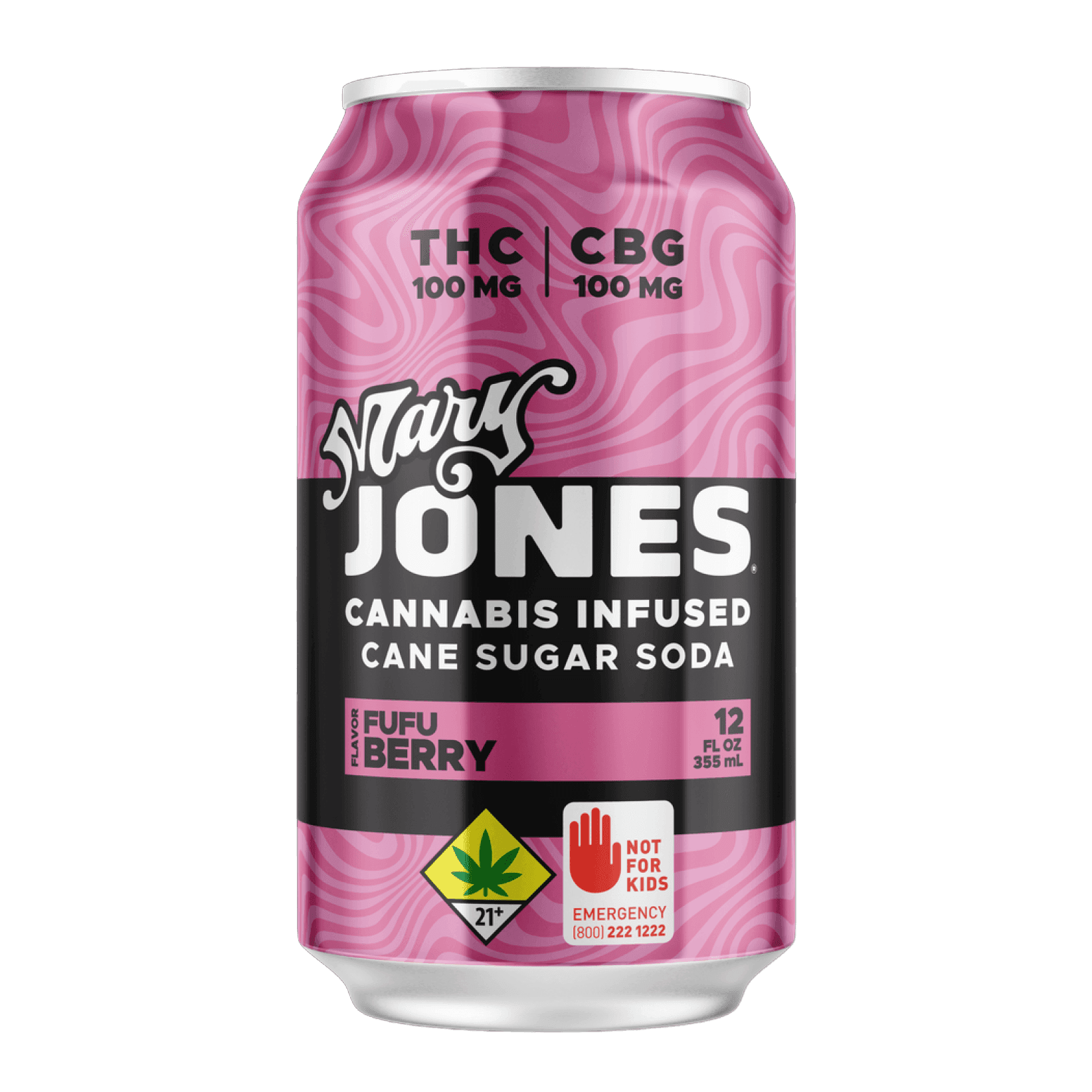 100mg - 12oz - Fufu Berry Lemonade Soda THC/CBG - Mary Jones - DOH Edibles (Liquid) - H