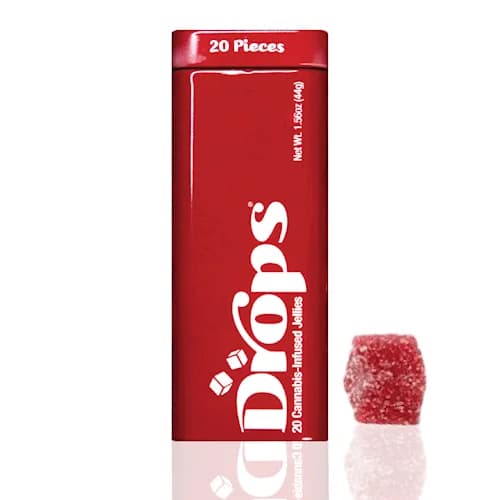 20pk - 1:2 - Cranberry *MAC #4*- Drops - DOH Edible - Live Rosin Gummies - H - THC:CBD