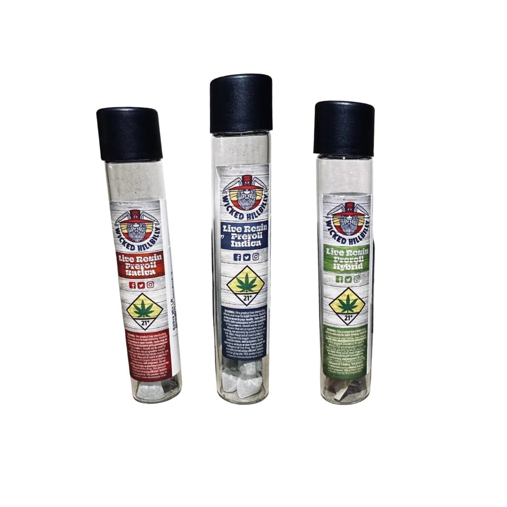 2pk - .5g - Sativa - Wicked Hillbilly - Infused Prerolls - Live Resin - S
