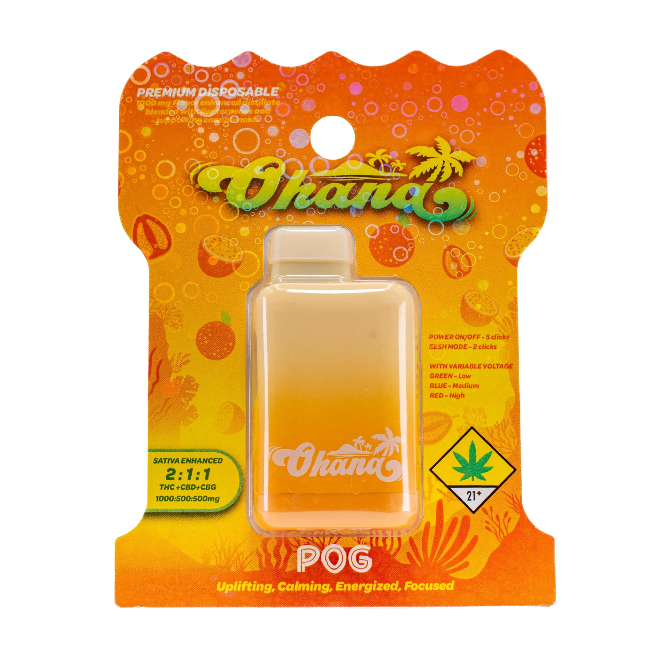 1g - POG 2:1:1 - Ohana - DOH Concentrate - Disposable - S