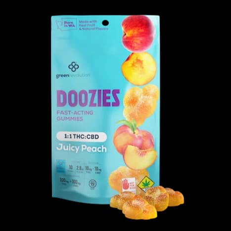 610mg - 10pk - 60:1 Peach - Doozies - DOH Edible - CBD/THC
