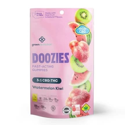 10pk - 400mg - 3:1 Watermelon Kiwi - Doozies - DOH Edible - 3:1 CBG/THC - S