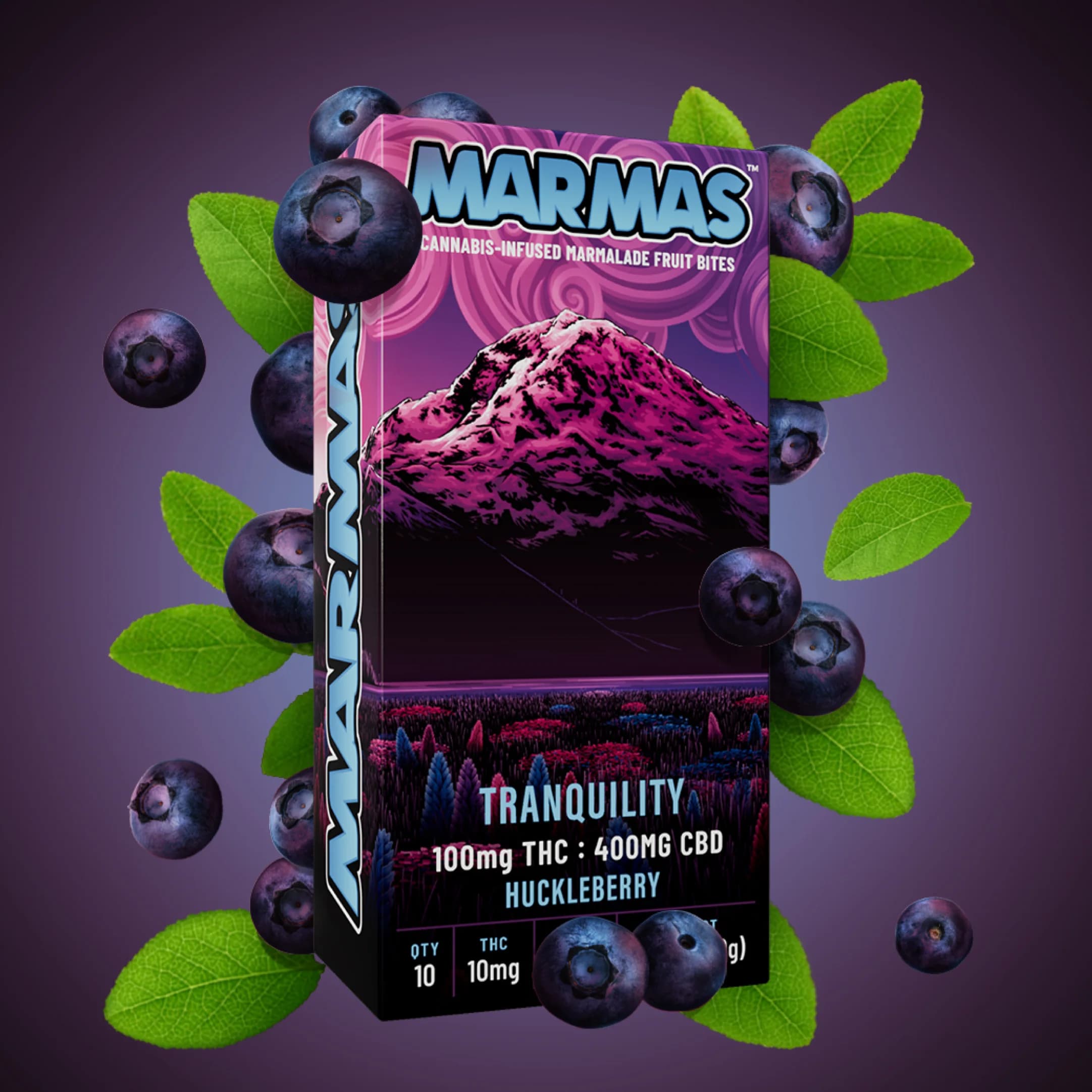 400mg - 10pk - 40:1 Huckleberry - Marmas - DOH Edibles (Solid) - CBD