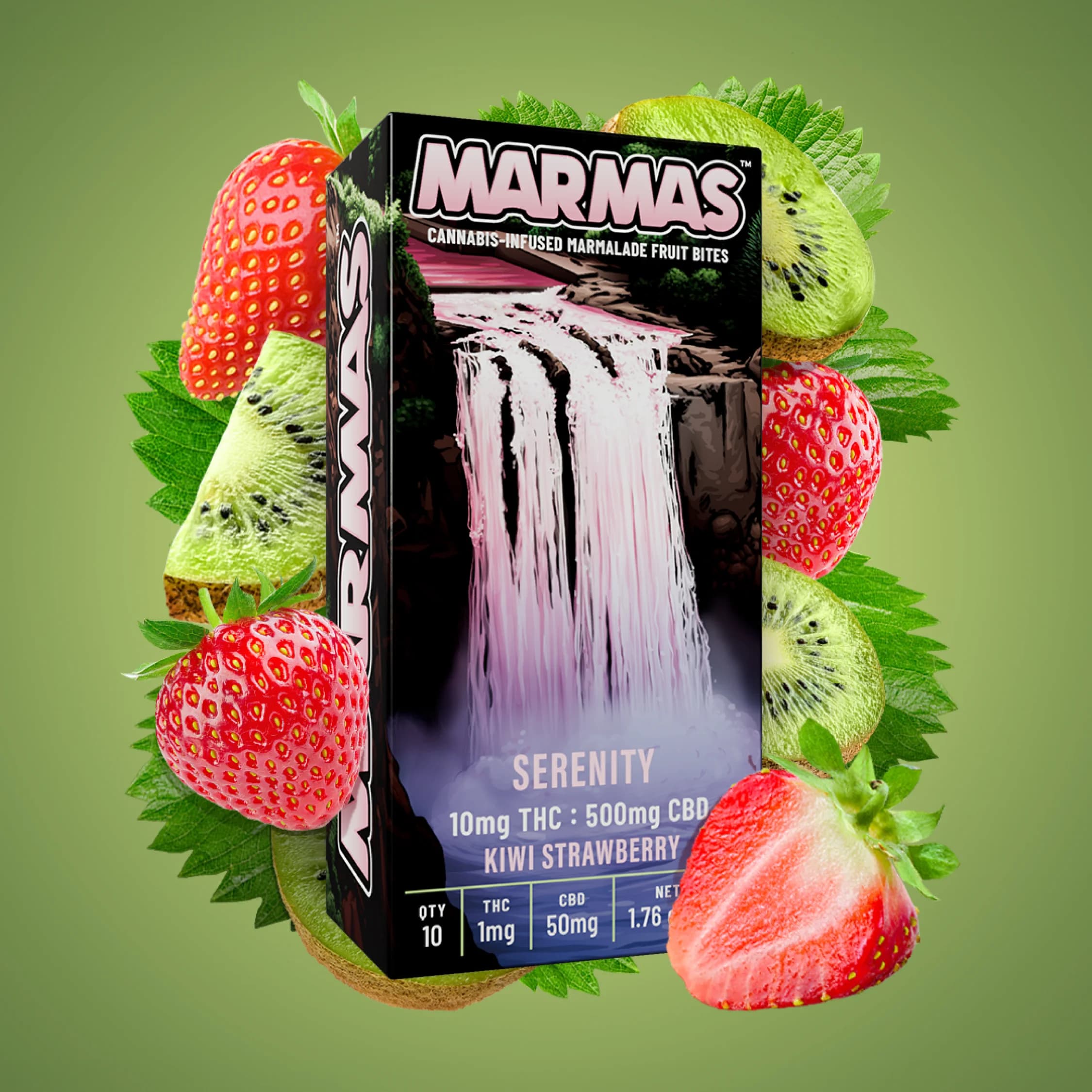 10pk - 50:1 - Kiwi Strawberry - Marmas - DOH Edibles (Solid) - Gummies - H
