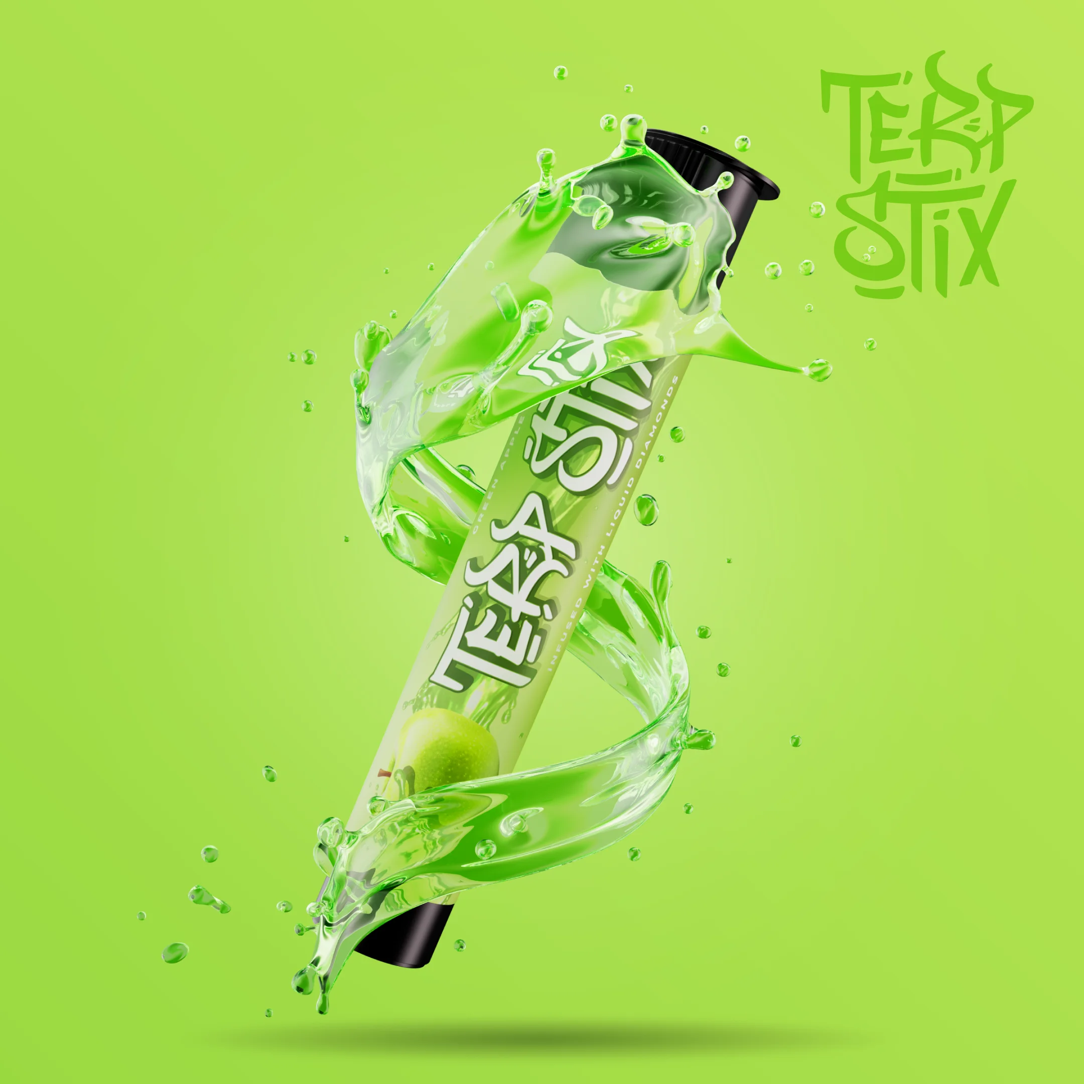 1g - Green Apple - Terp Stix - DOH Infused Preroll - H