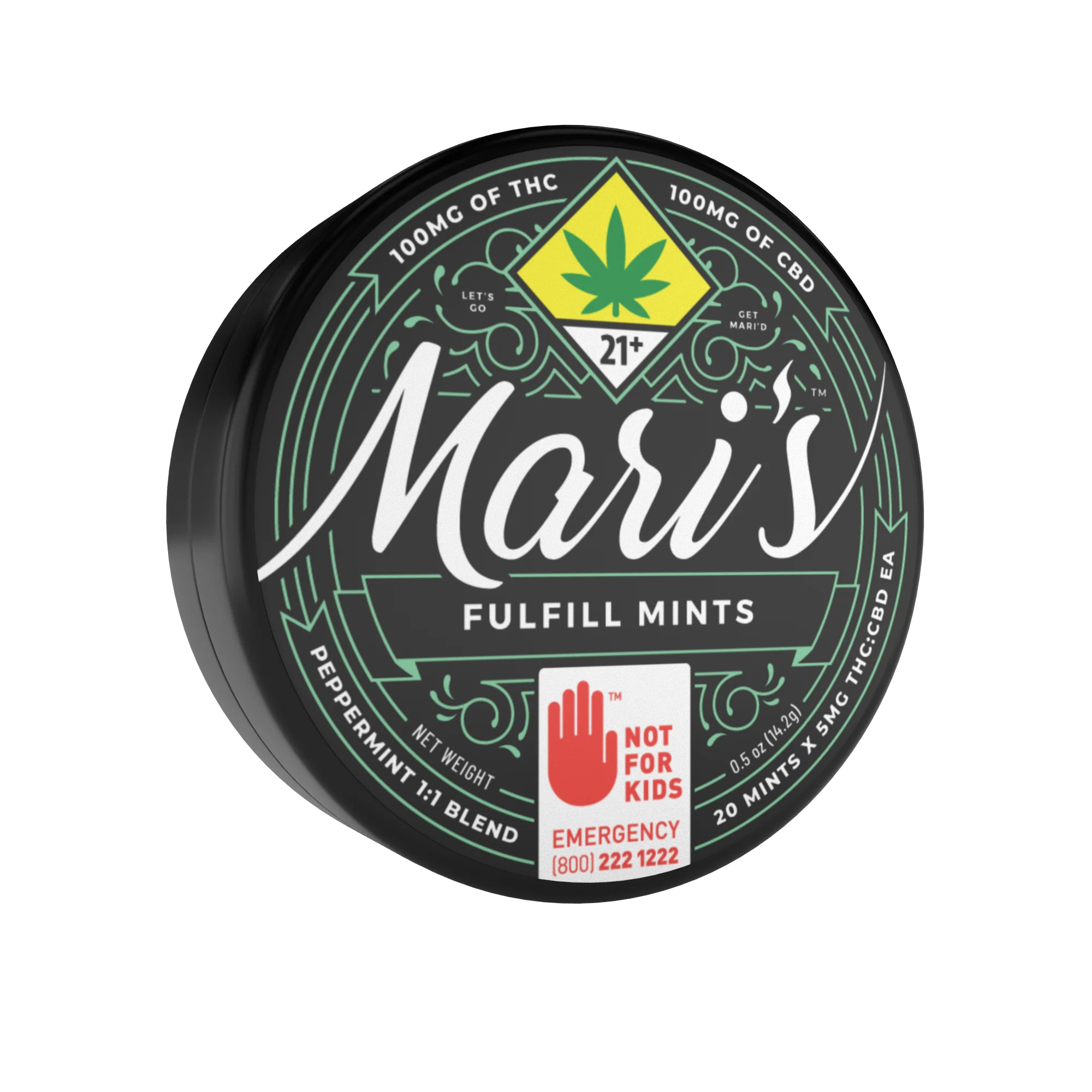200mg - 1:1 - 20pk - Peppermint Fulfill - Mari's Mints - Edibles - CBD