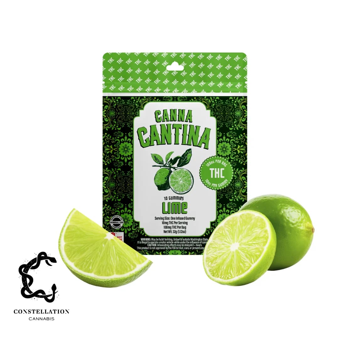 100mg - 10pk - Lime - Canna Cantina - DOH Edibles (Solid) - H
