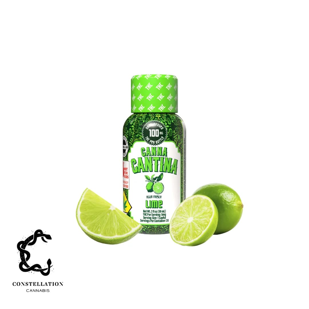 100mg - Lime Shot - Canna Cantina - DOH Edible - Liquid -H