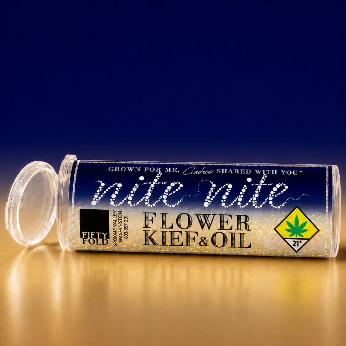 2pk - .75g - Nite Nite *Keif & Rosin* - Fifty Fold - DOH Infused Preroll - H