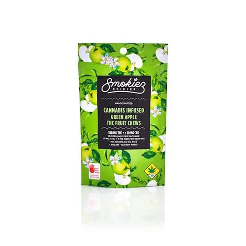 100mg - 10pk - Green Apple - Smokiez - DOH Edibles (Solid) - Fruit Chews - H
