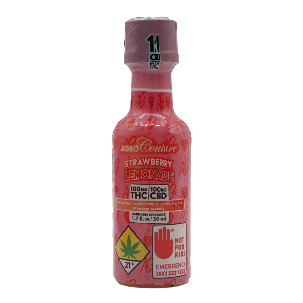 1.7fl - 100mg - 1:1 Strawberry Lemonade - Agro Couture - DOH Drink - H - THC:CBD